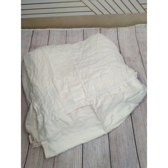 FISHER FINERY Beige Cream Queen Flat Sheet With Embroidery - Picture 2 of 6